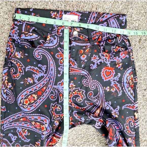 WeWoreWhat Danielle Bernstein Womens Pants Black Paisley Ankle Flare Size 26 - Picture 5 of 10